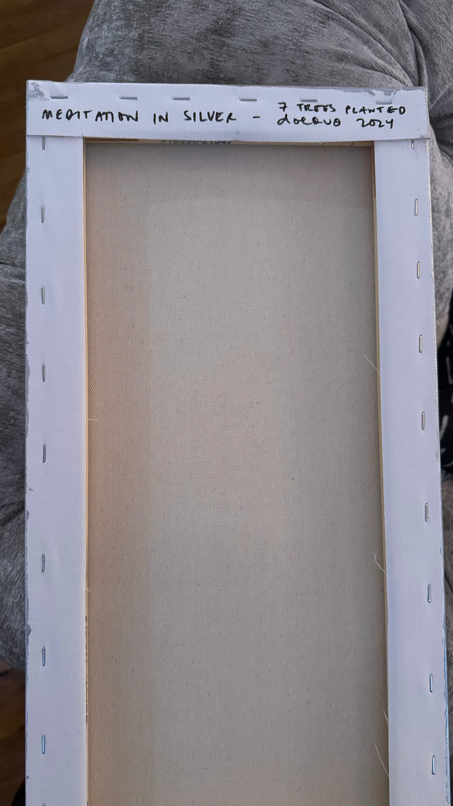 "meditation in silver" - series: you are peace, impasto on canvas