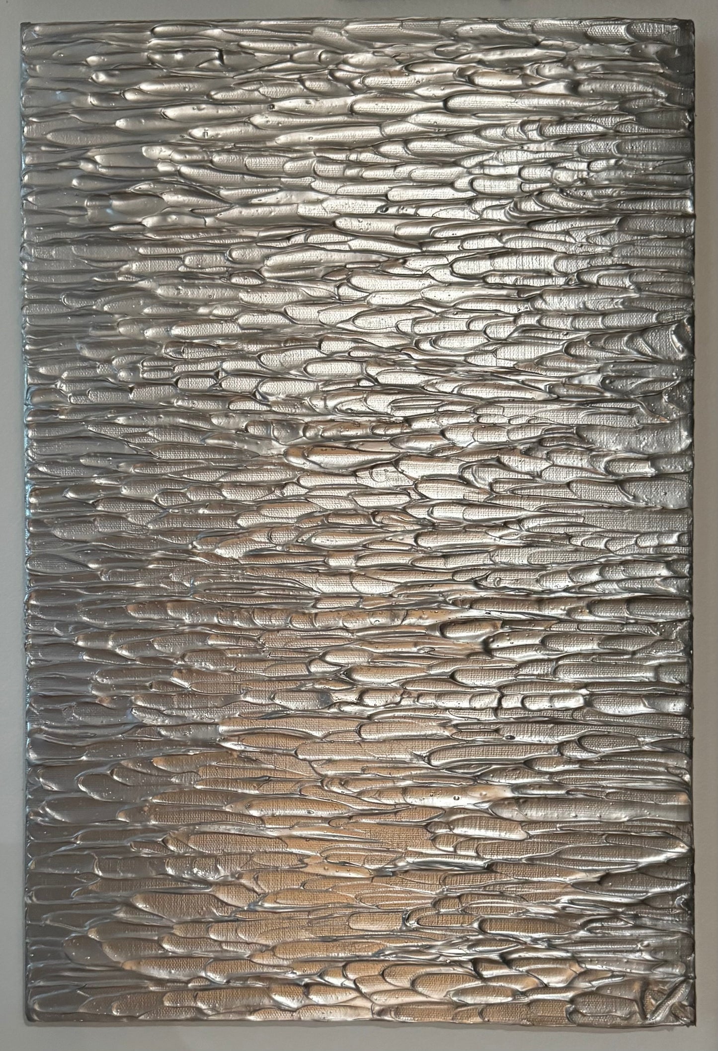 "meditation in silver 2" - series: you are peace, impasto on canvas