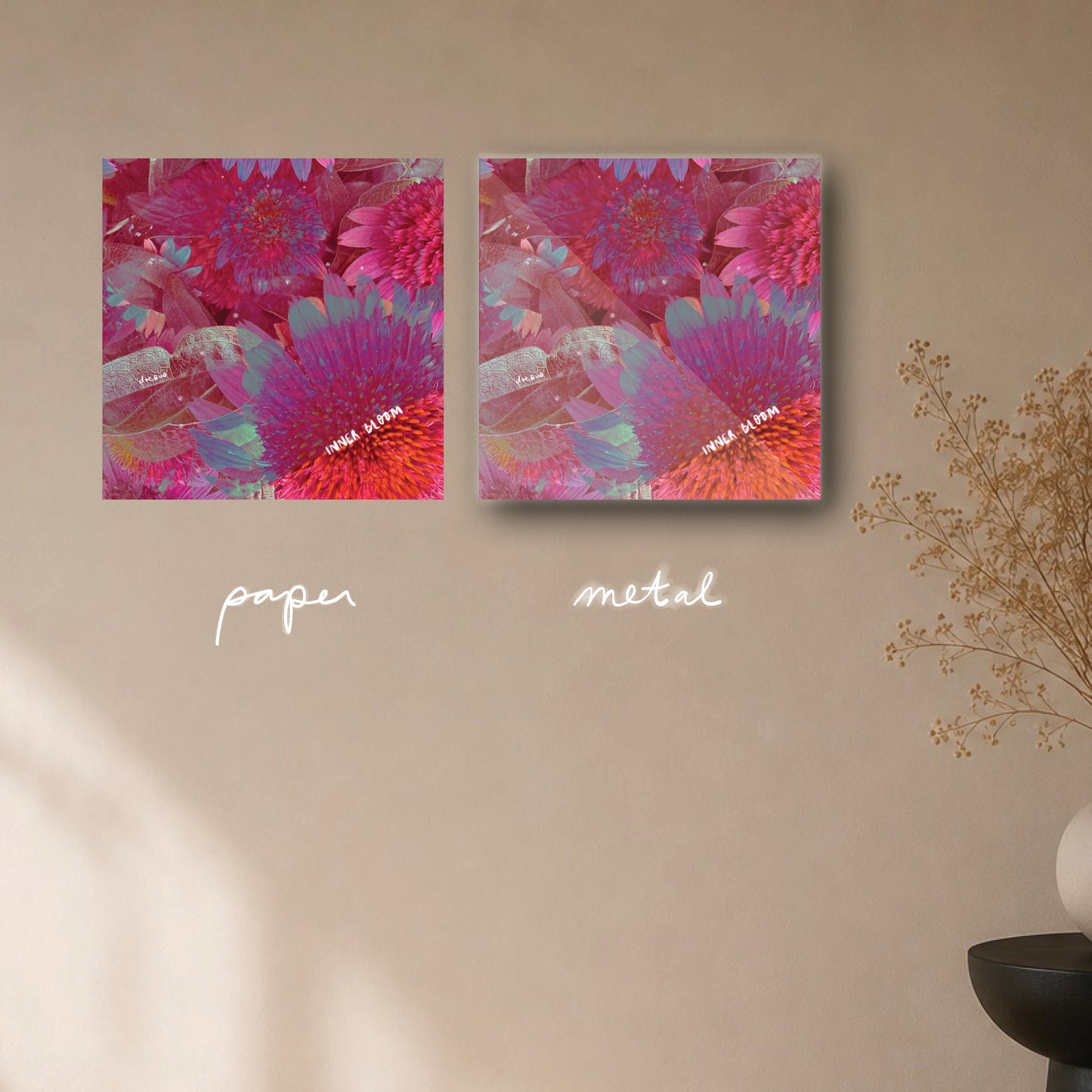 "your inner bloom is electric bb" - series: you are home, paper or metal print