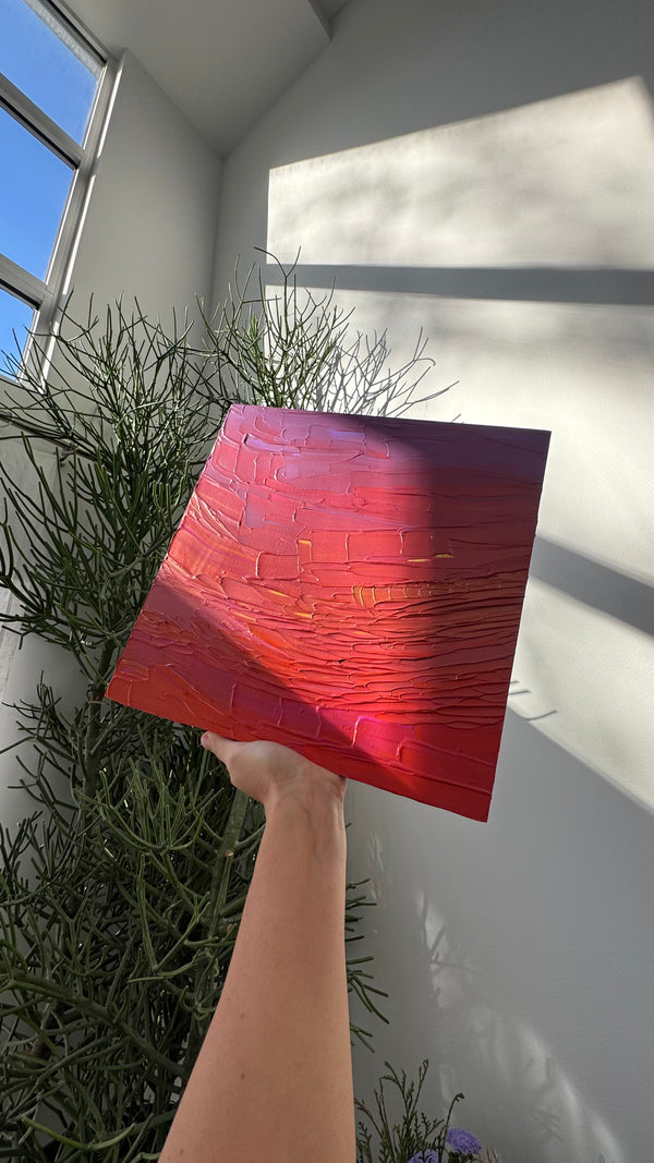 "kiss the sky" - series: you are golden, impasto on pine