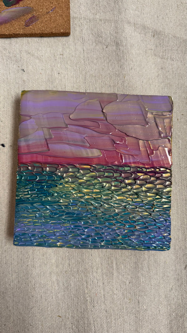 "joyful seas" - series: you are atmospheric, impasto on pine