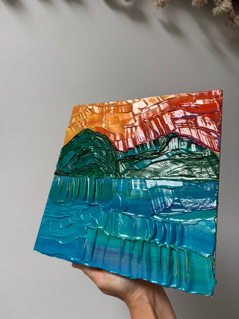 "magic colors of fate" - wedding commission, impasto on pine