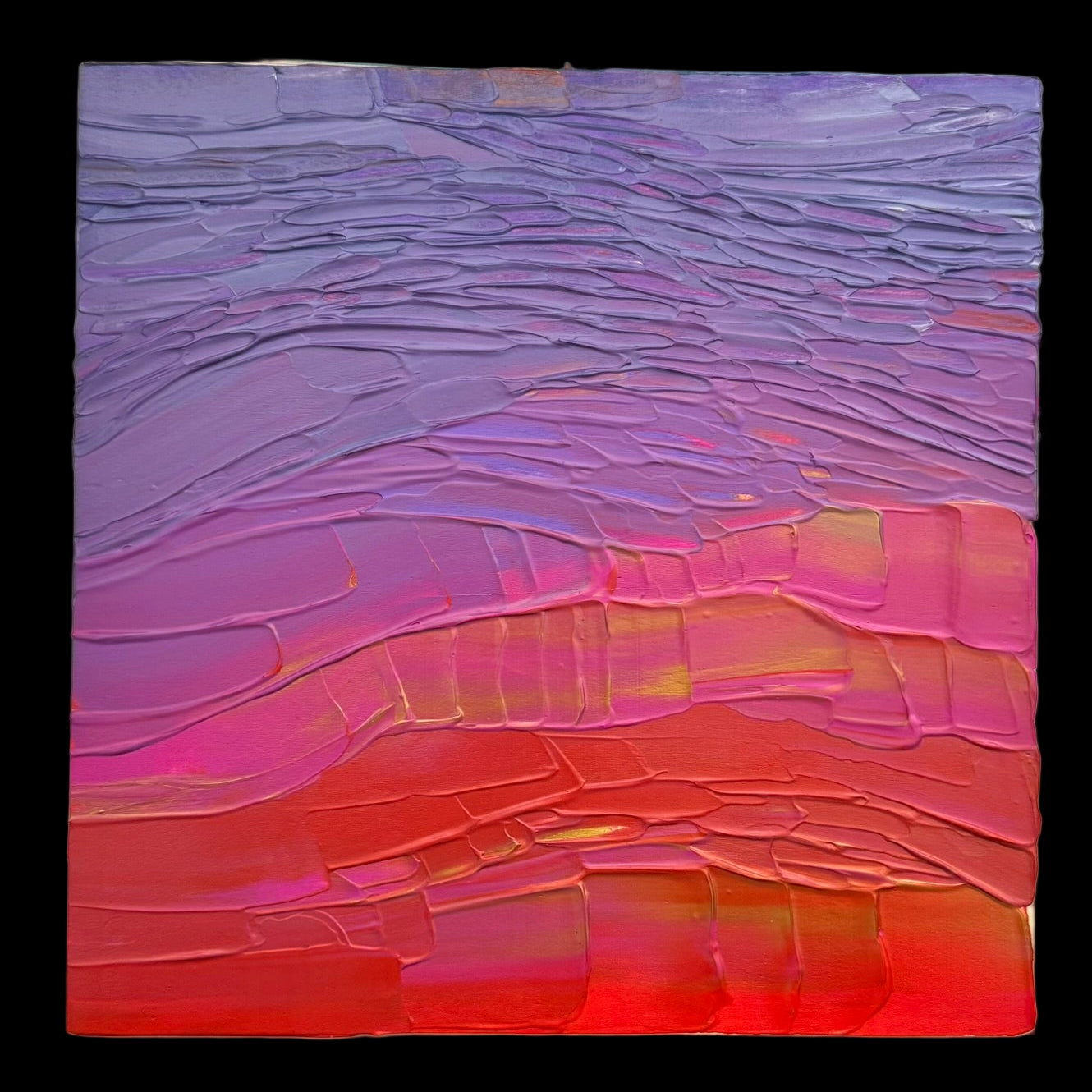 "purple haze" - series: you are golden, impasto on pine