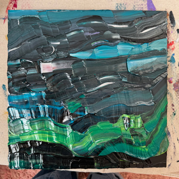 "the wild midnight" - series: you are atmospheric, impasto on pine