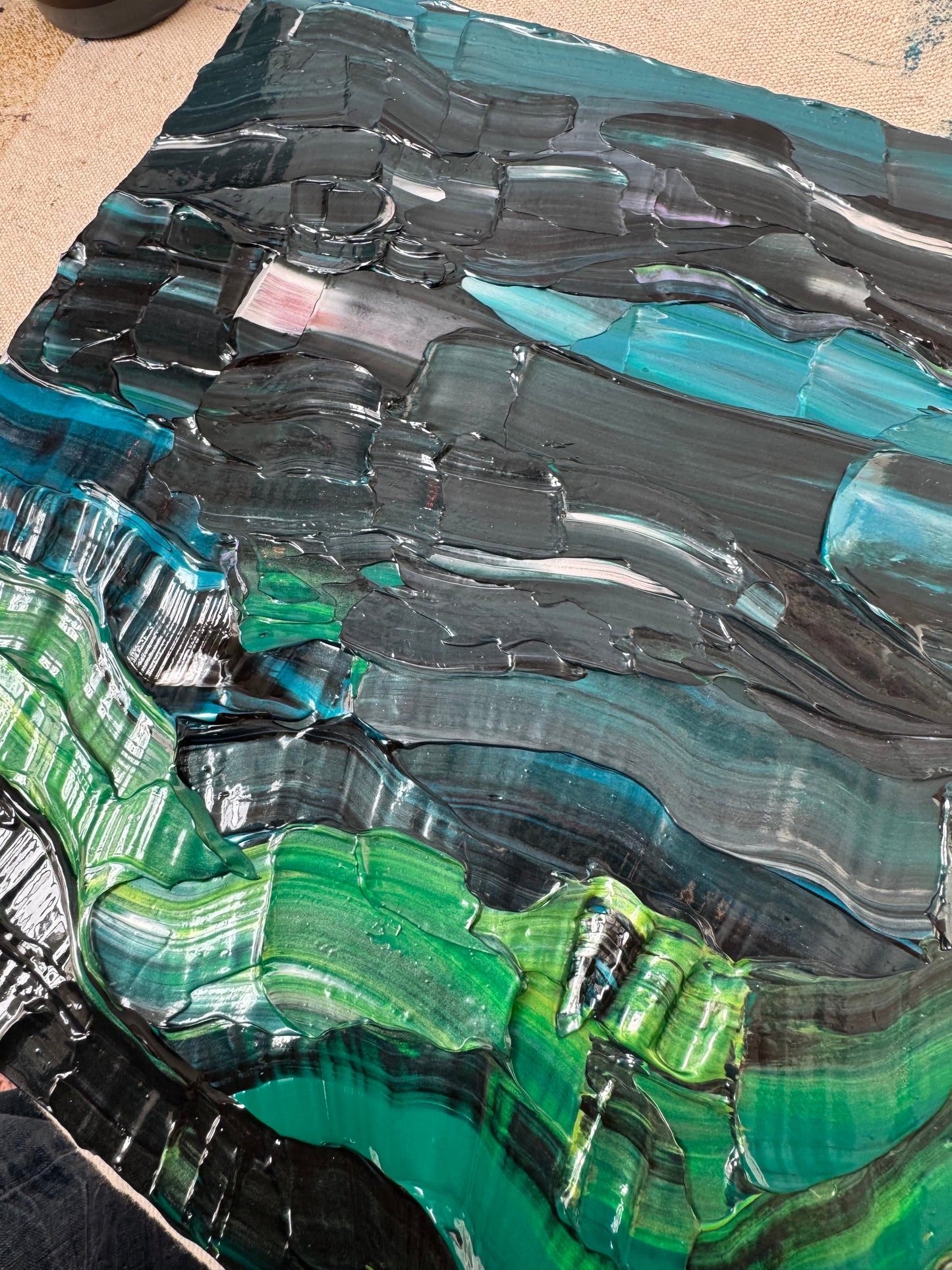 "the wild midnight" - series: you are atmospheric, impasto on pine