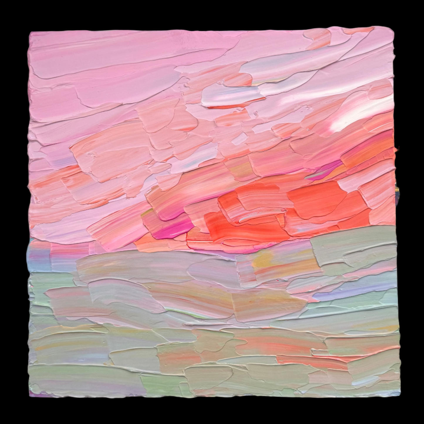 "pastel paradise" - series: you are golden, impasto on pine