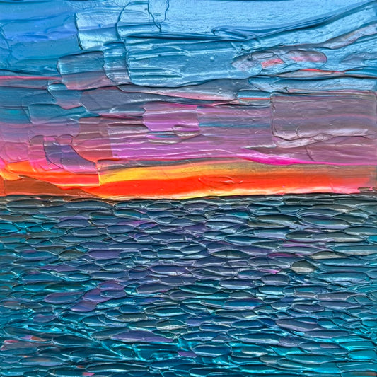 "orange flash" - series: you are golden, impasto on pine