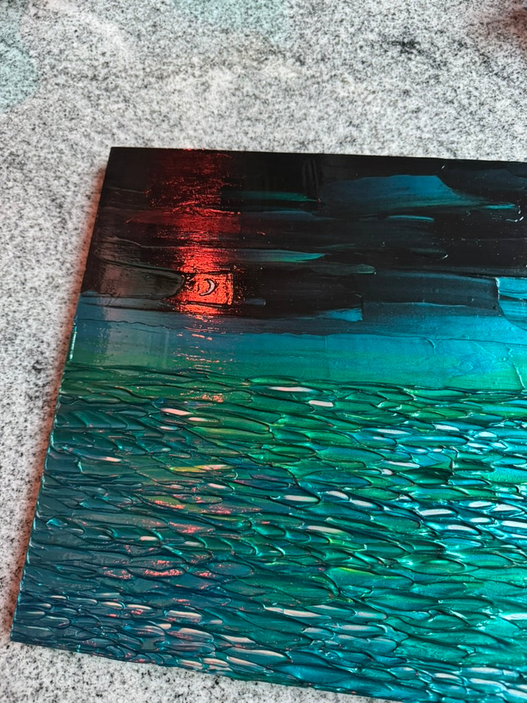 "after the ceremony" - wedding commission, impasto on pine