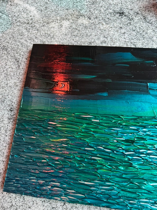 "after the ceremony" - wedding commission, impasto on pine