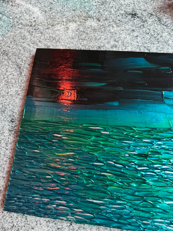 "after the ceremony" - wedding commission, impasto on pine