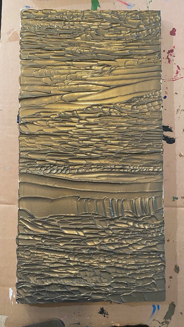 "meditation in bronze" - series: you are peace, impasto on canvas