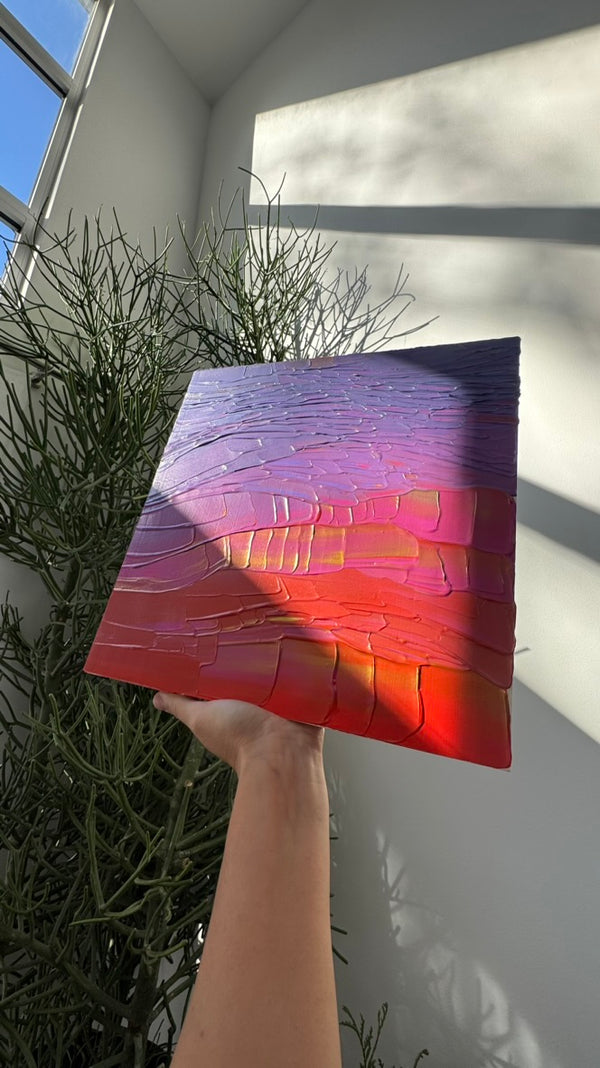 "purple haze" - series: you are golden, impasto on pine