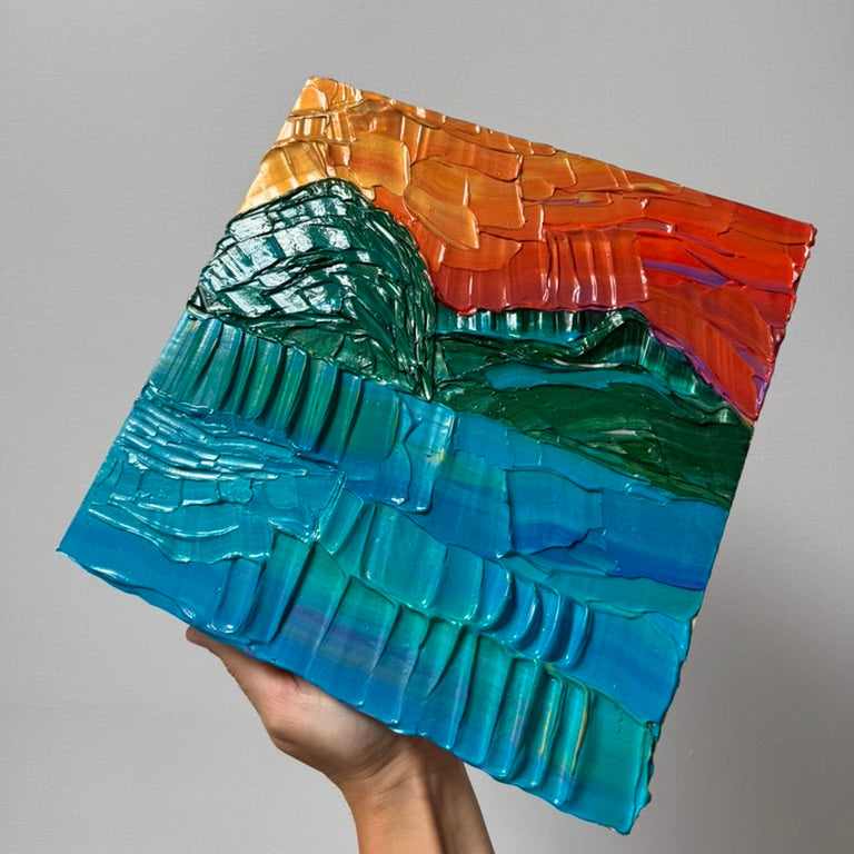 "magic colors of fate" - wedding commission, impasto on pine