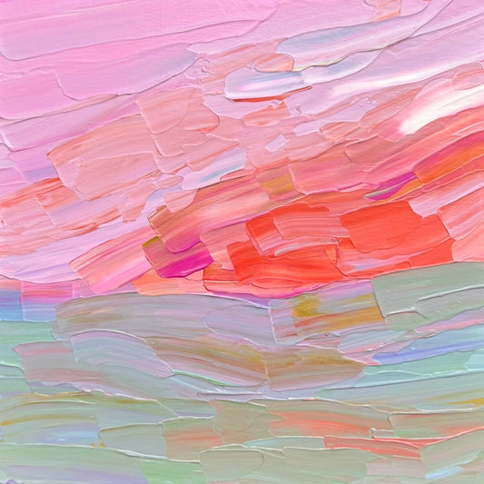 "pastel paradise" - series: you are golden, impasto on pine