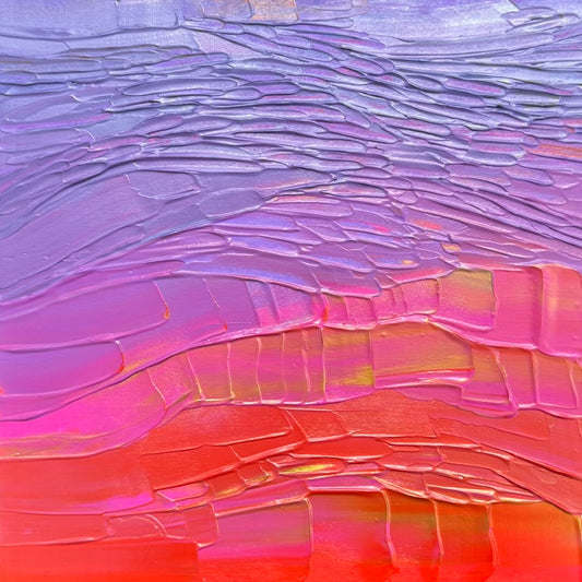 "purple haze" - series: you are golden, impasto on pine