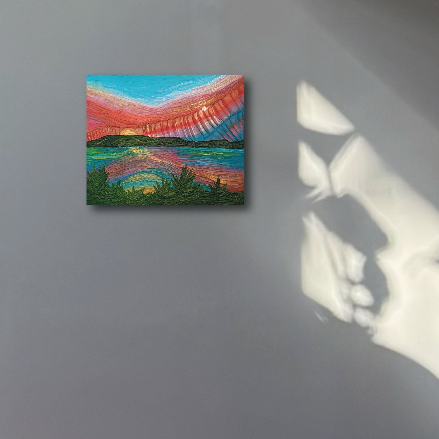 "goldie’s sunset" - commission, impasto on canvas