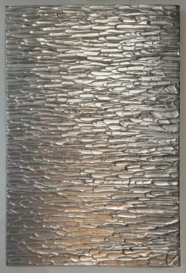 "meditation in silver 2" - series: you are peace, impasto on canvas