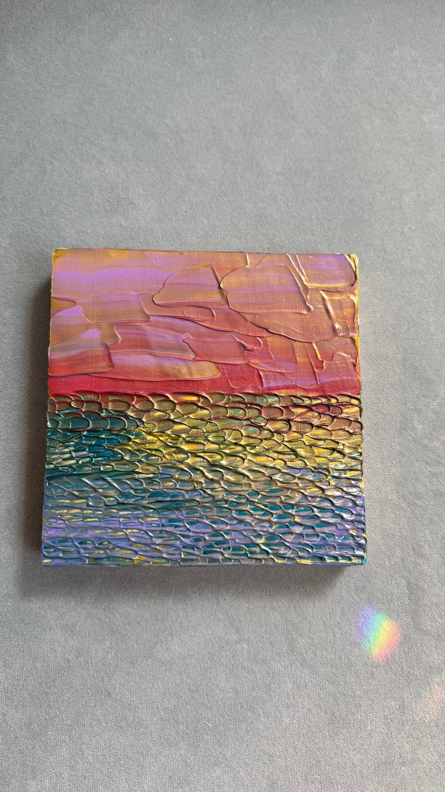 "joyful seas" - series: you are atmospheric, impasto on pine