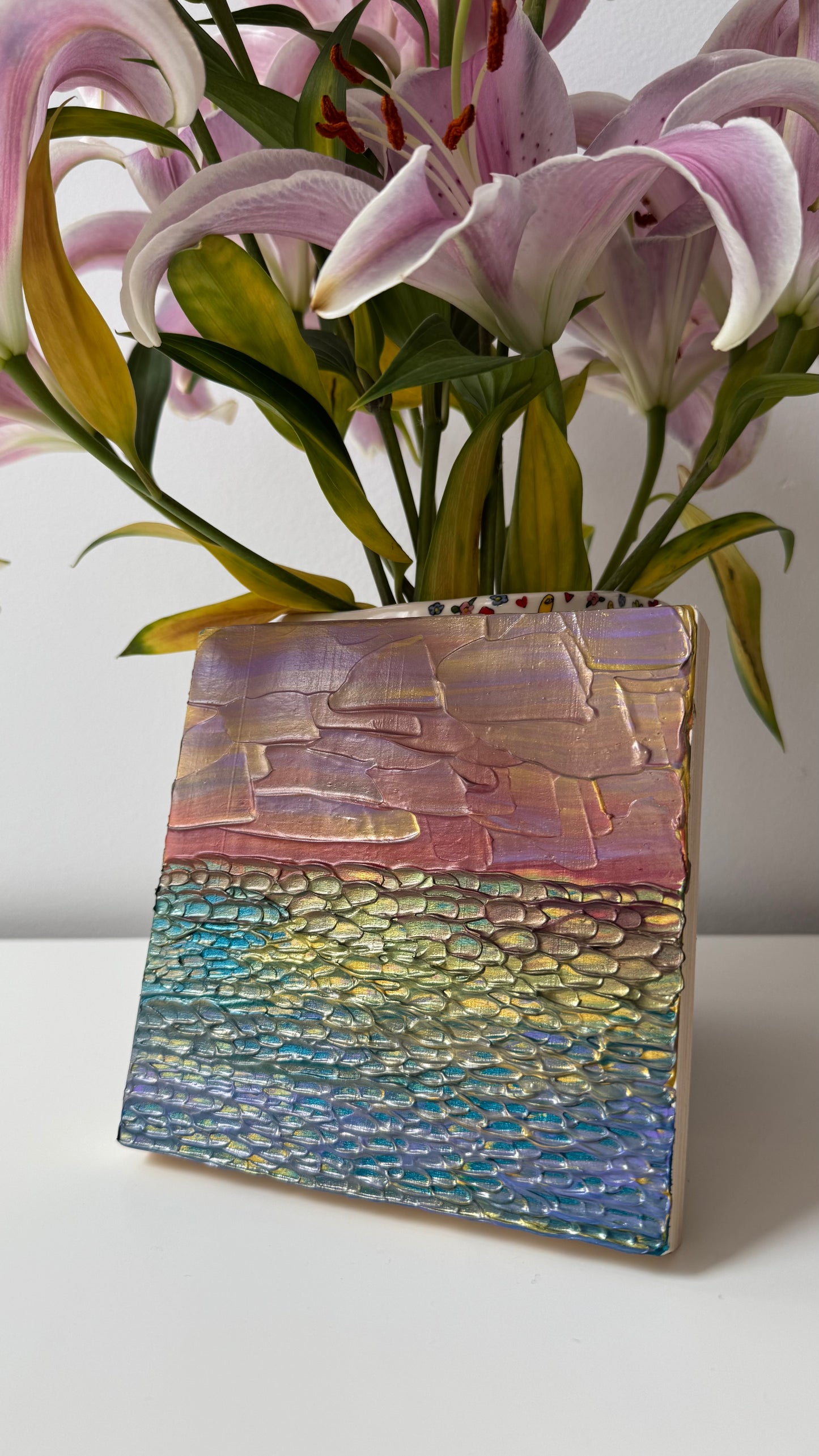 "joyful seas" - series: you are atmospheric, impasto on pine