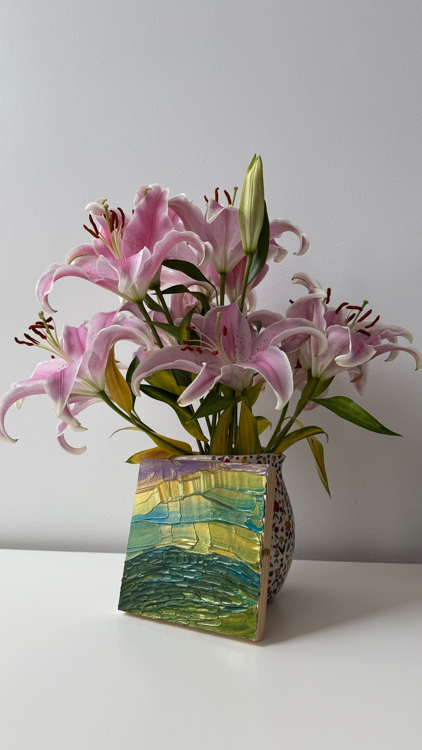 "spring in the air" - series: you are atmospheric, impasto on pine