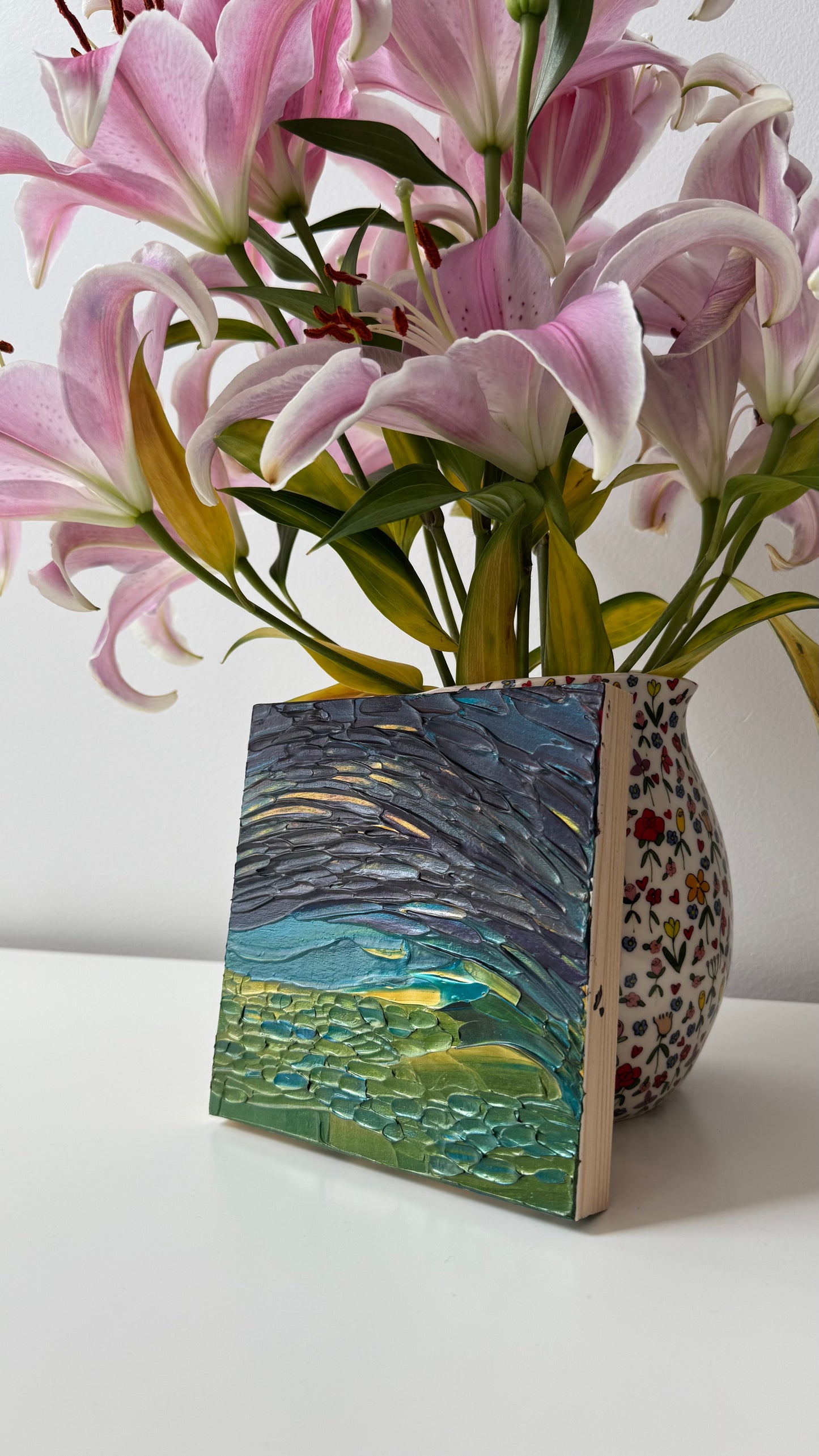 "rainy meadow" - series: you are atmospheric, impasto on pine