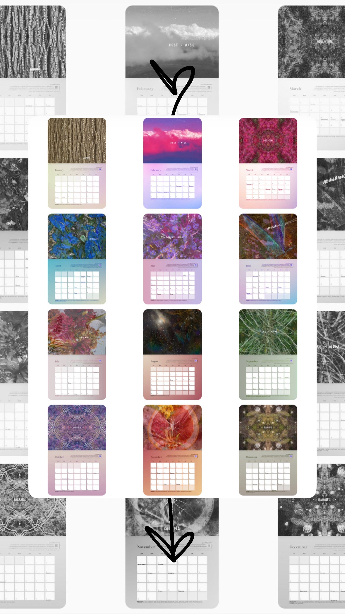 🌸 you are here + now [CALENDAR] 🚀 the 2026 inner space monthly calendar