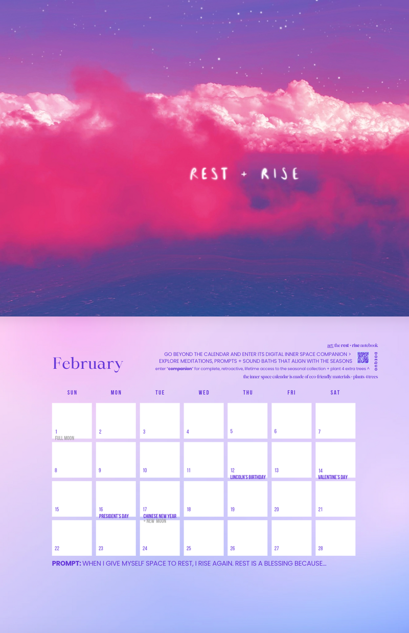 the 2026 inner space monthly calendar