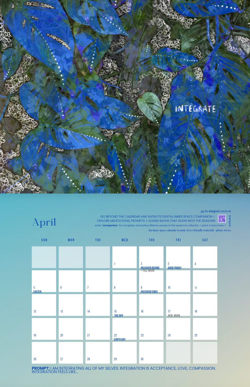 🌸 you are here + now [CALENDAR] 🚀 the 2026 inner space monthly calendar