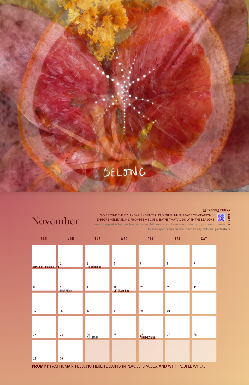 🌸 you are here + now [CALENDAR] 🚀 the 2026 inner space monthly calendar