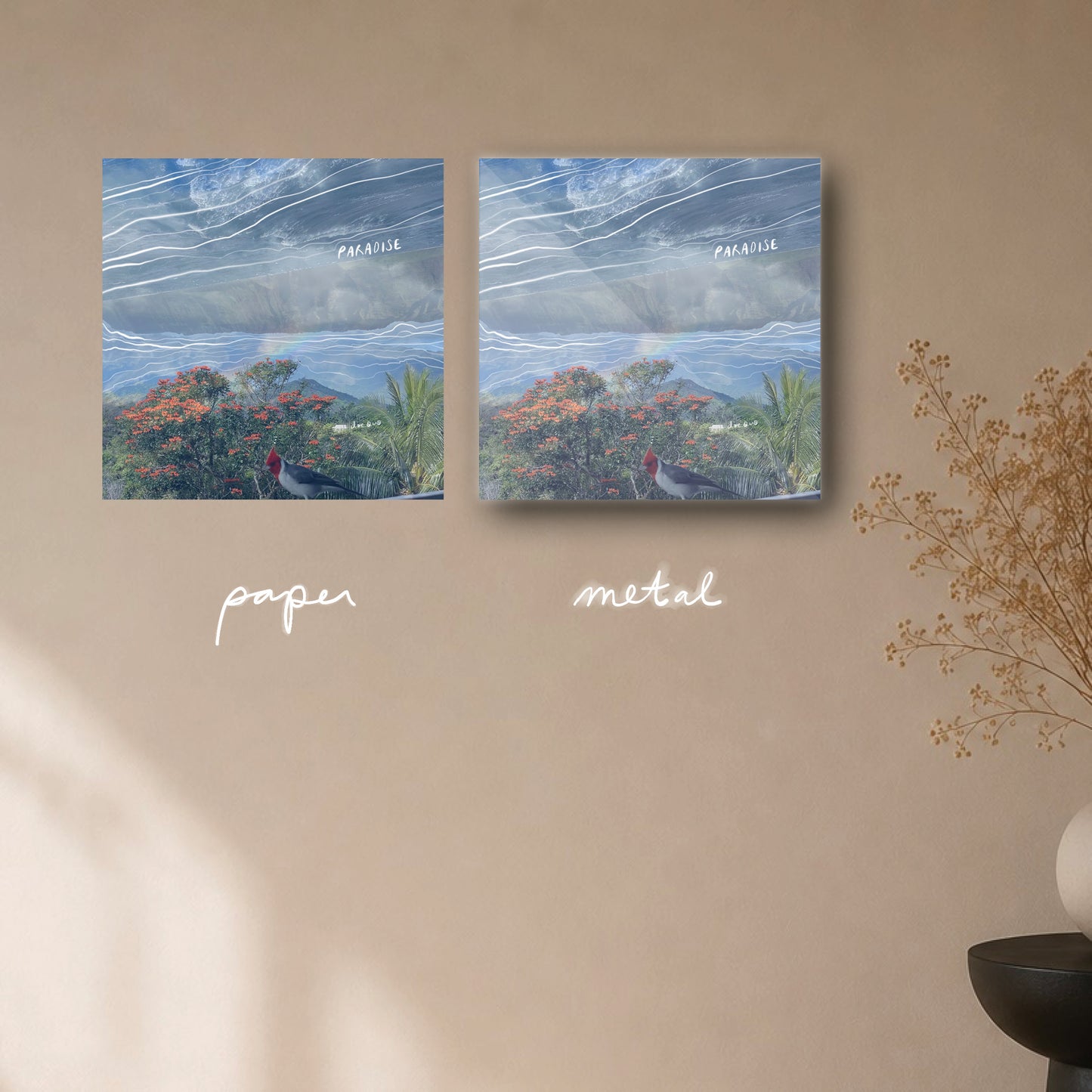 "paradise is a feeling" - series: you are exploding, paper or metal print