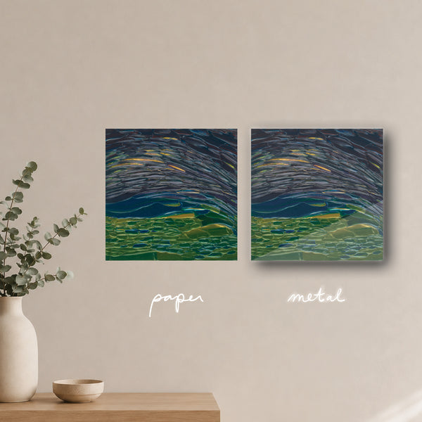 "rainy meadow" - series: you are atmospheric, paper or metal print