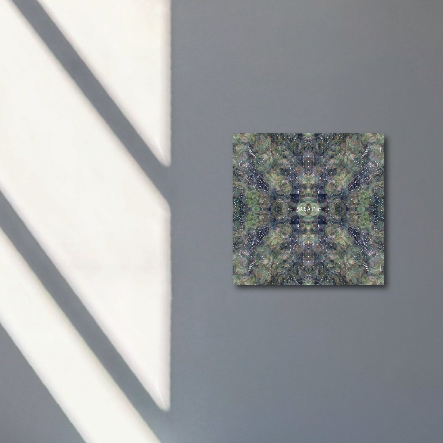 "breathe in the succulents" - series: you are presence, metal print