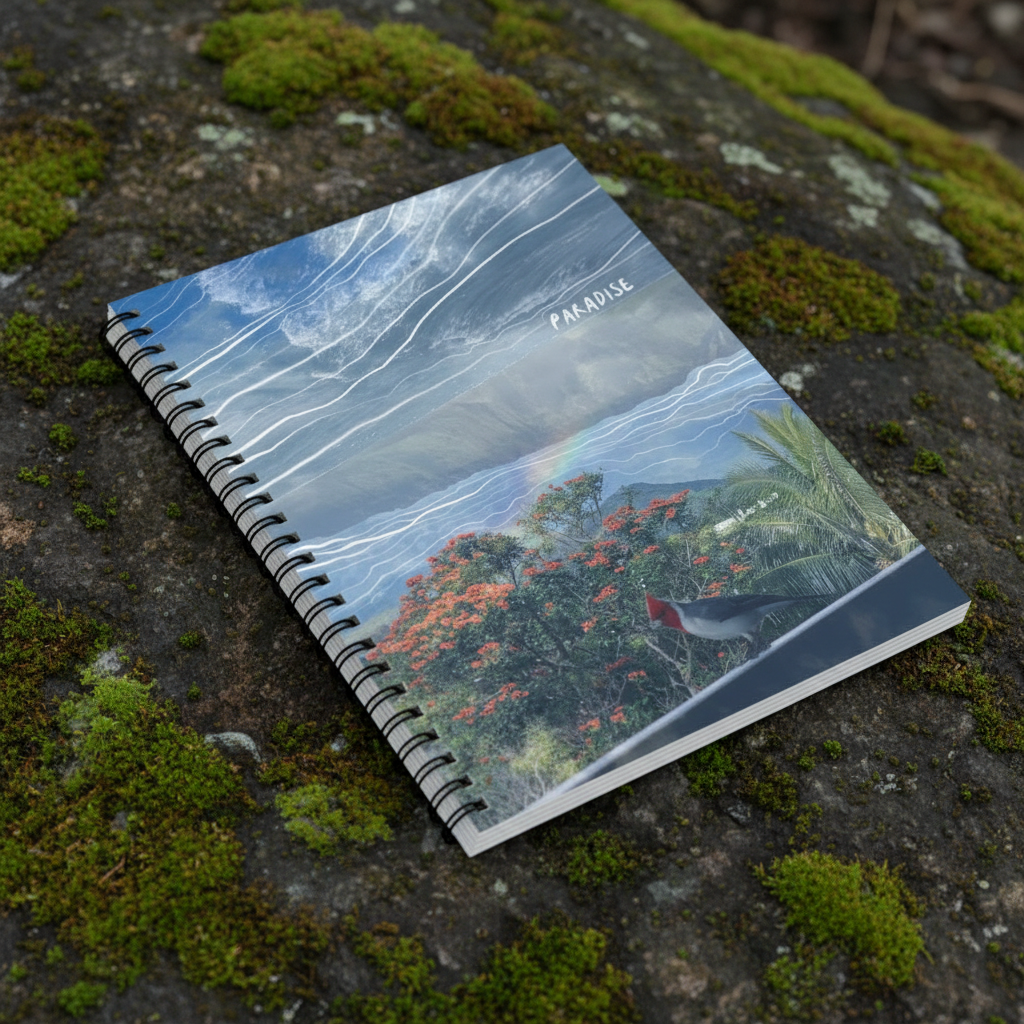 "paradise is a feeling" - series: you are exploding, paper notebook